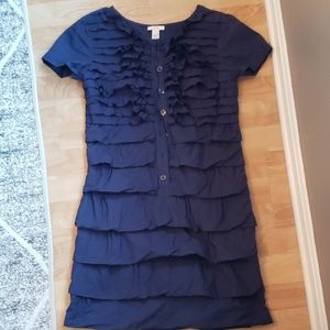 Jcrew Navy Ruffled Carly Dress
